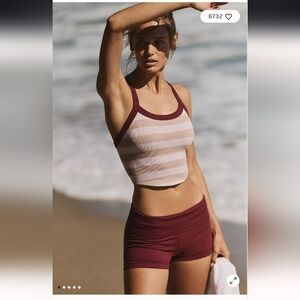 FP Movement All Clear Striped Cami-Rose Quartz Combo